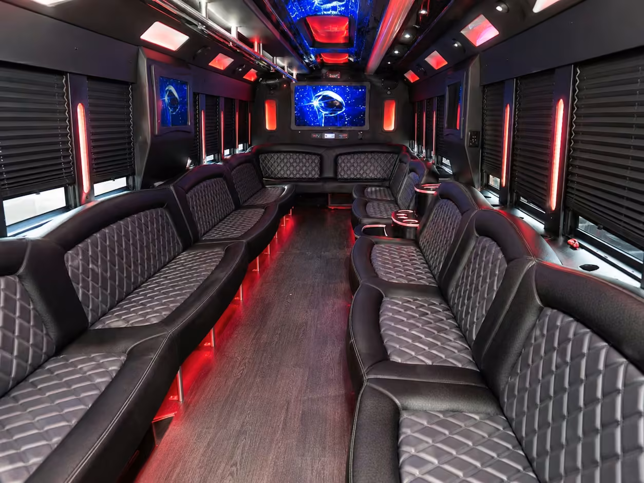 20 passenger party bus interior